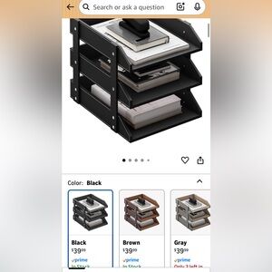 Black Leather Desk Organizer.